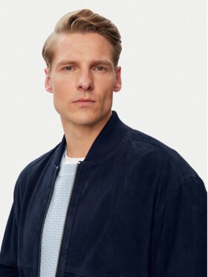 BOSS Kurtka skórzana Jonorve 50562519 Granatowy Regular Fit