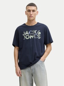 Jack & Jones T-Shirt Ejeff Logo 12288536 Granatowy Regular Fit