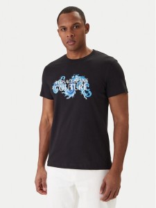 Versace Jeans Couture T-Shirt 80GAHE02 CJ00E Czarny Regular Fit