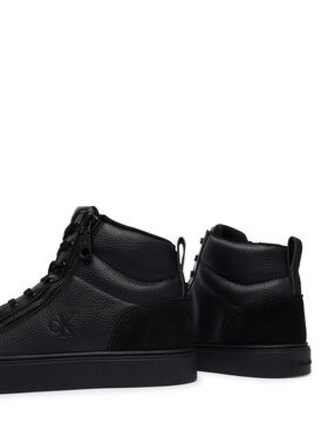 Calvin Klein Sneakersy Classic Cup Mid Laceup Zip Lth YM0YM01428 Czarny