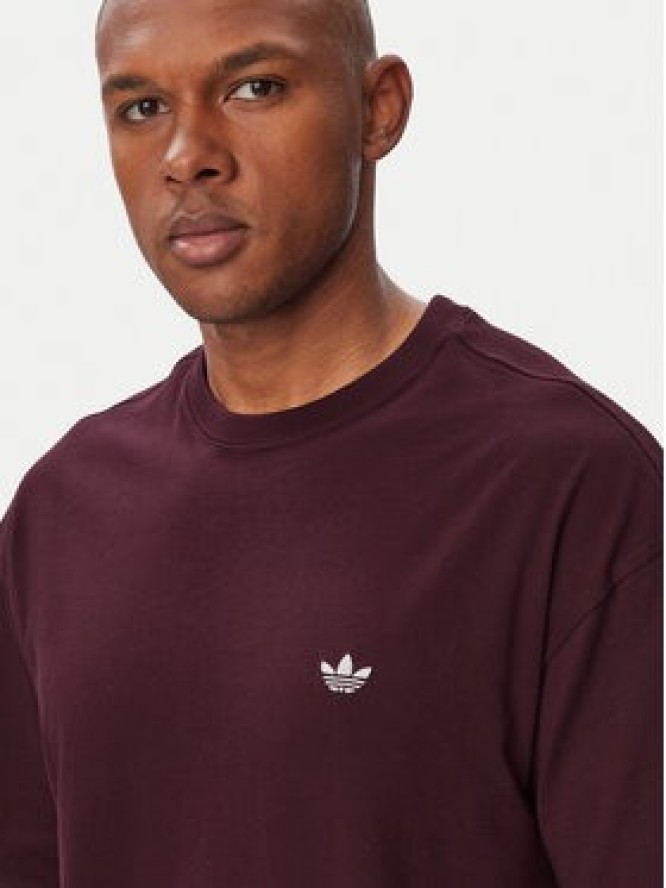 adidas T-Shirt Trefoil Essentials Loose KV3139 Bordowy Regular Fit