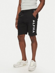 Alpha Industries Szorty sportowe 116366 Czarny Regular Fit