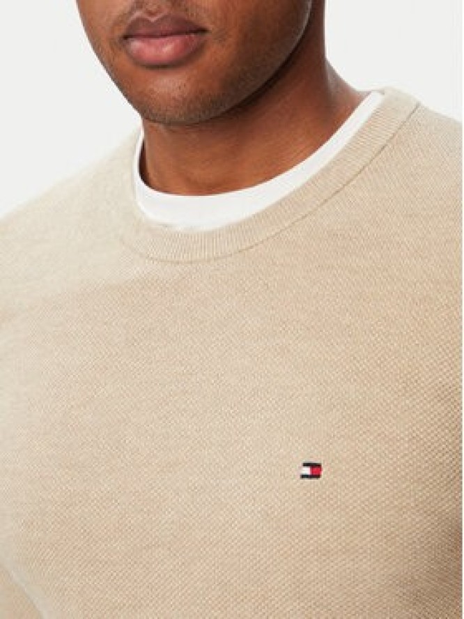 Tommy Hilfiger Sweter Essential MW0MW36347 Beżowy jasny Regular Fit