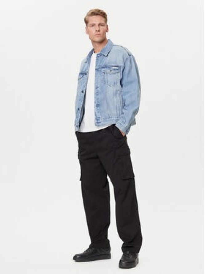 Calvin Klein Jeans Spodnie materiałowe LV040EM616 Czarny Straight Fit