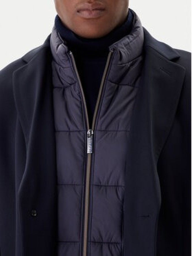 Bugatti Płaszcz wełniany 821628-84221 M Granatowy Regular Fit