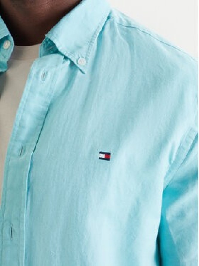 Tommy Hilfiger Koszula MW0MW42450 Turkusowy Regular Fit