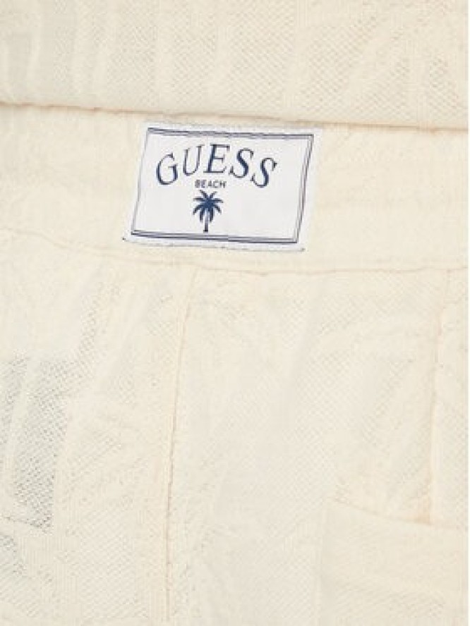 Guess Szorty sportowe F6GD03 kremKG362 Kremowy Regular Fit