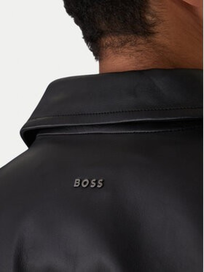BOSS Kurtka skórzana Jogear 50552141 Czarny Regular Fit