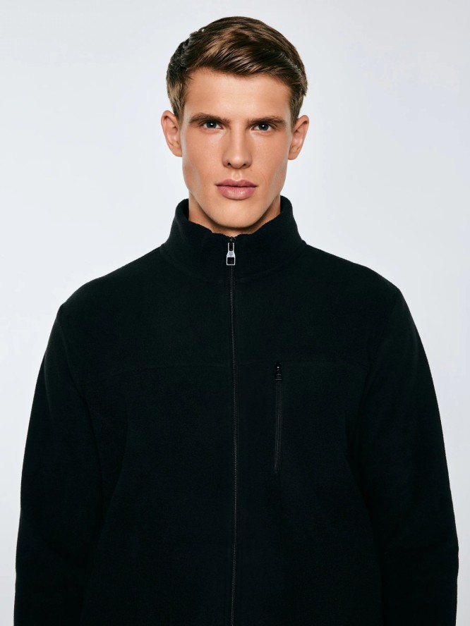 Bluza męska polarowa rozpinana czarna Malkom 906