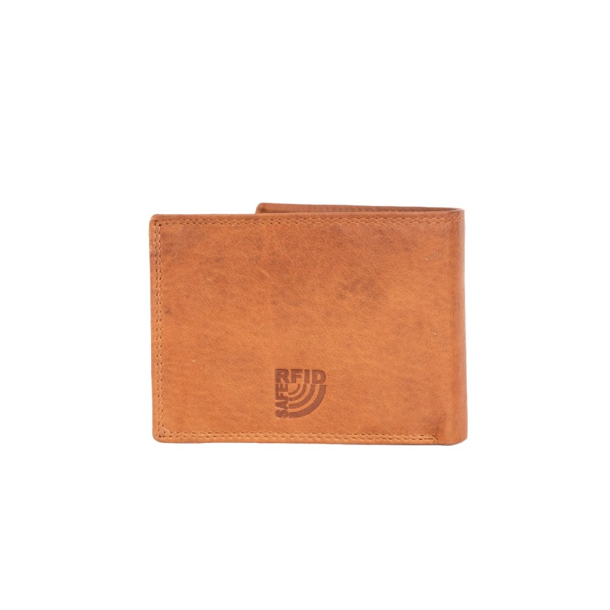 MUSTANG Udine Wallet Side Opening MĘSKI SKÓRZANY PORTFEL PREMIUM POJEMNY NA KARTY SKÓRA COGNAC 06.101931