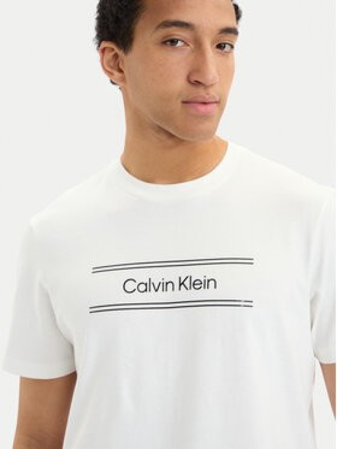 Calvin Klein T-Shirt SS 20s EU LV04LG813G Biały Regular Fit