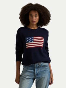 Polo Ralph Lauren Sweter 710718281006 Granatowy Regular Fit