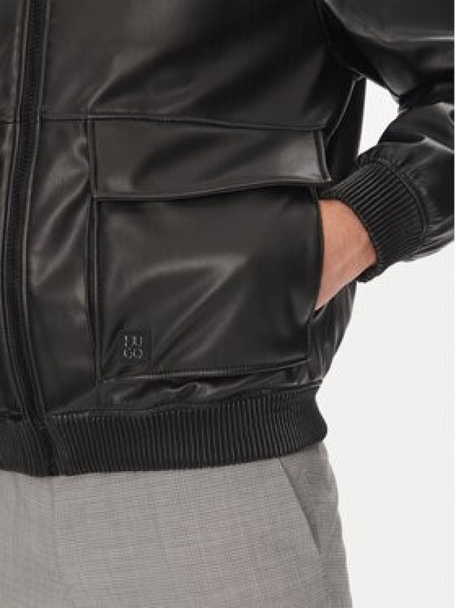 HUGO Kurtka z imitacji skóry Bono2511 50530772 Czarny Regular Fit