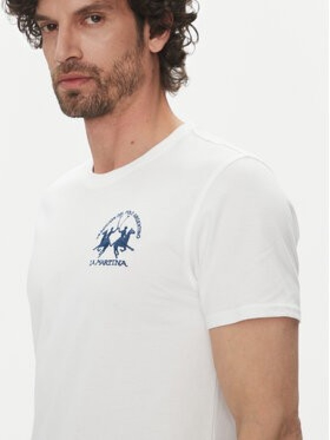 La Martina T-Shirt Vernie MAR009 JS206 Biały Regular Fit