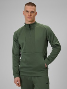 4F Bluza treningowa regular szybkoschnąca męska - khaki L