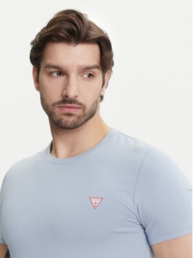 Guess T-Shirt M2YI24 J1314 Błękitny Slim Fit