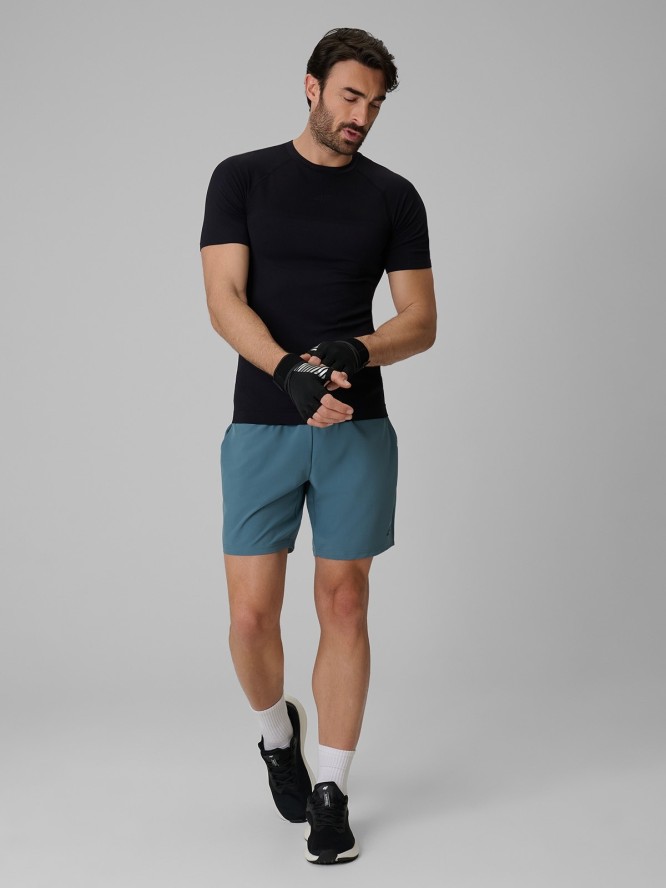 4F Spodenki treningowe szybkoschnące męskie - turkusowe S