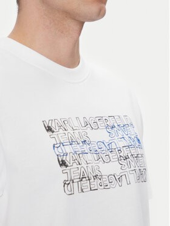 Karl Lagerfeld Jeans T-Shirt A2M17038 Biały Regular Fit