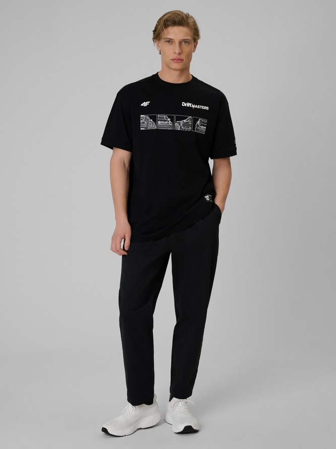 4F T-shirt loose z nadrukiem uniseks 4F x Drift Masters - czarny XS