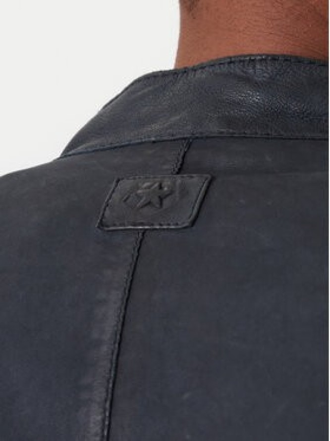 Milestone Kurtka skórzana Nevio 612203 60780 Granatowy Regular Fit