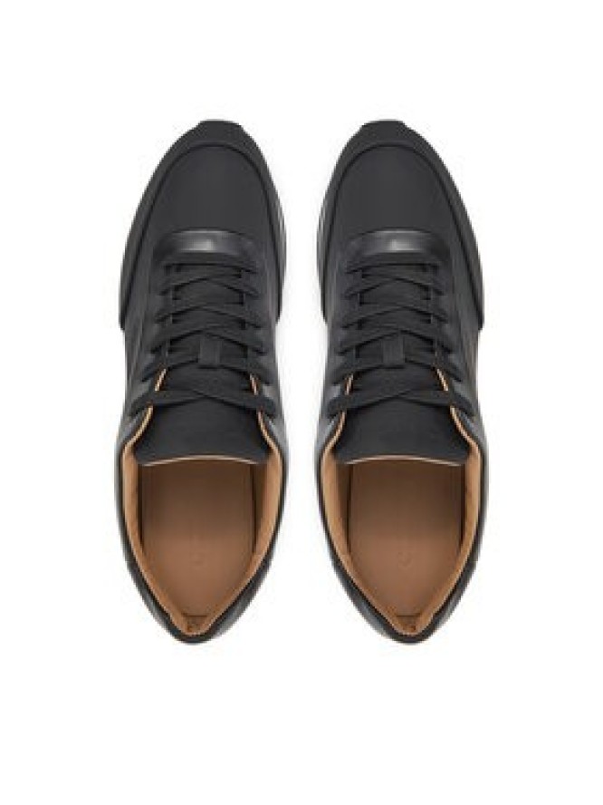 Calvin Klein Sneakersy Low Prof Runn Laceup Rubb Lth HM0HM01707 Czarny