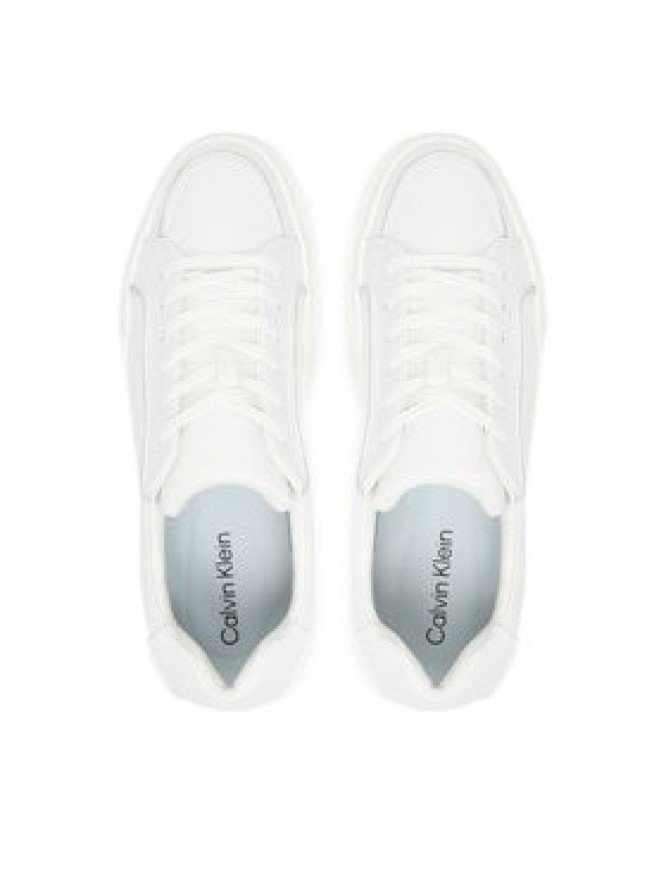 Calvin Klein Sneakersy Chunky Cupsole Lace Up Lth Pinch YM0YM01454 Biały