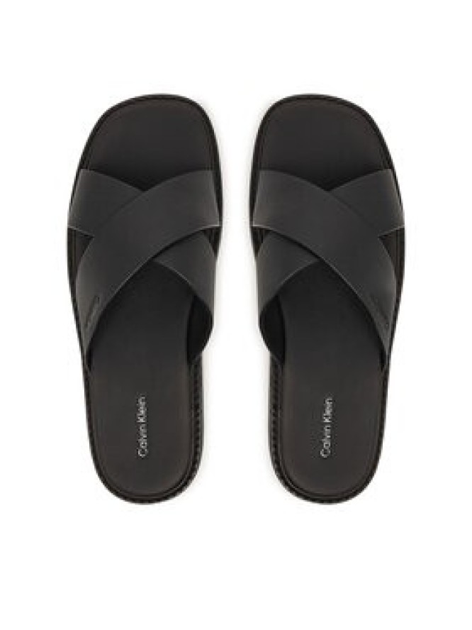 Calvin Klein Klapki Sq Molded Sandal Xcross Lth HM0HM02235 Czarny
