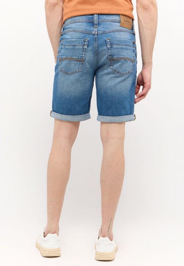 MĘSKIE SZORTY MUSTANG Washington Shorts Denim Blue 1015149 5000 404