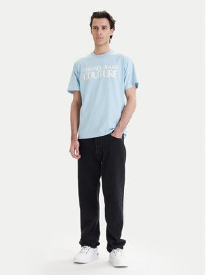Versace Jeans Couture T-Shirt 80GAHT01 CJ00T Niebieski Regular Fit