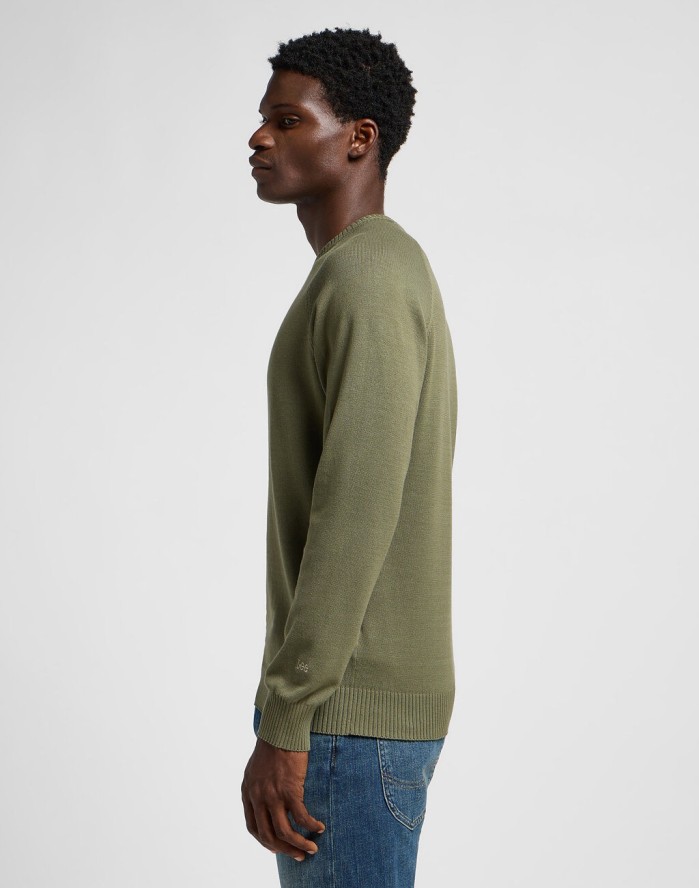 LEE MĘSKI SWETER CLEAN RAGLAN SWEATER MERCANTILE GREEN 112355673 LD46008526