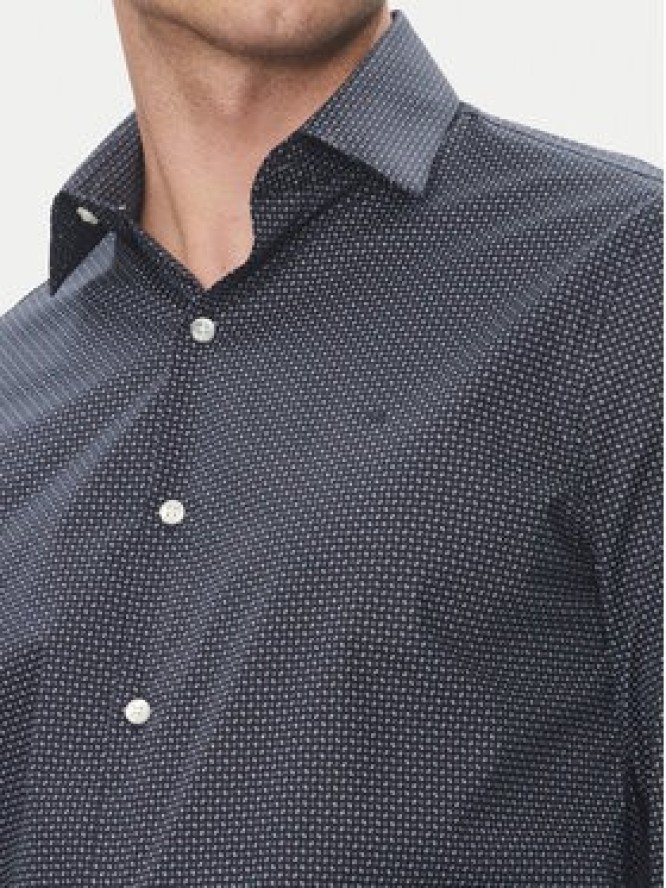 Calvin Klein Koszula LV019EU005 Granatowy Slim Fit
