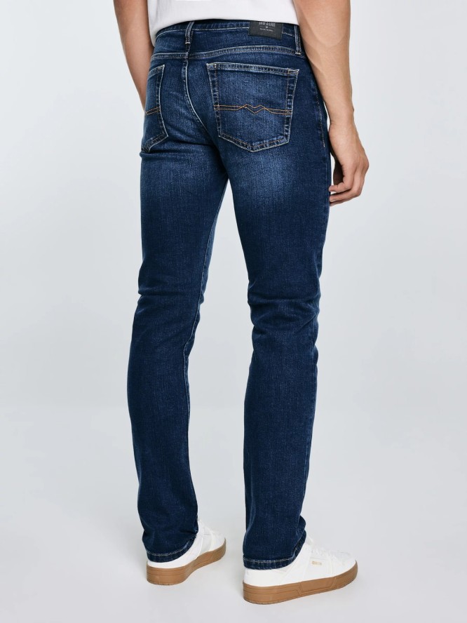 Jeansy męskie dopasowane granatowe Tobias 401