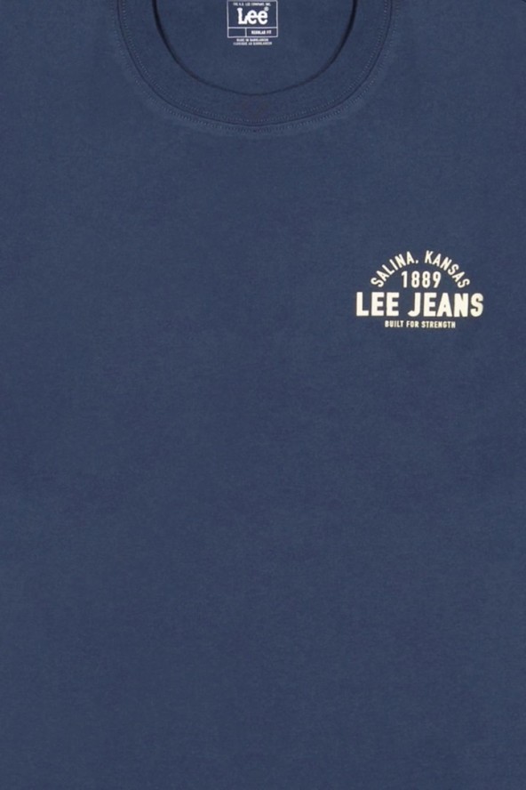 MĘSKA KOSZULKA LEE SMALL LOGO TEE RIVET NAVY 112376517