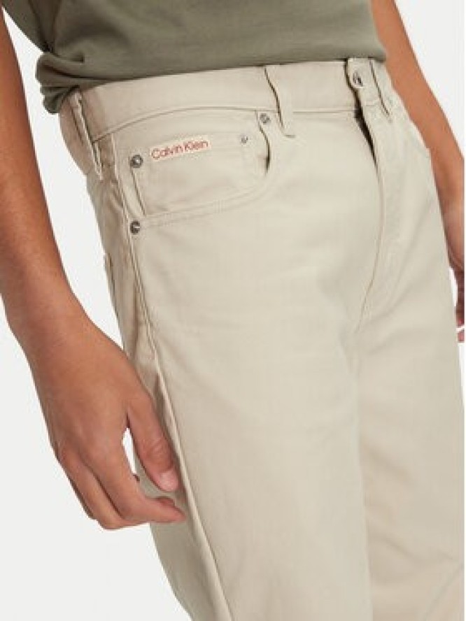 Calvin Klein Jeans Spodnie materiałowe J30J326263 Beżowy Straight Fit