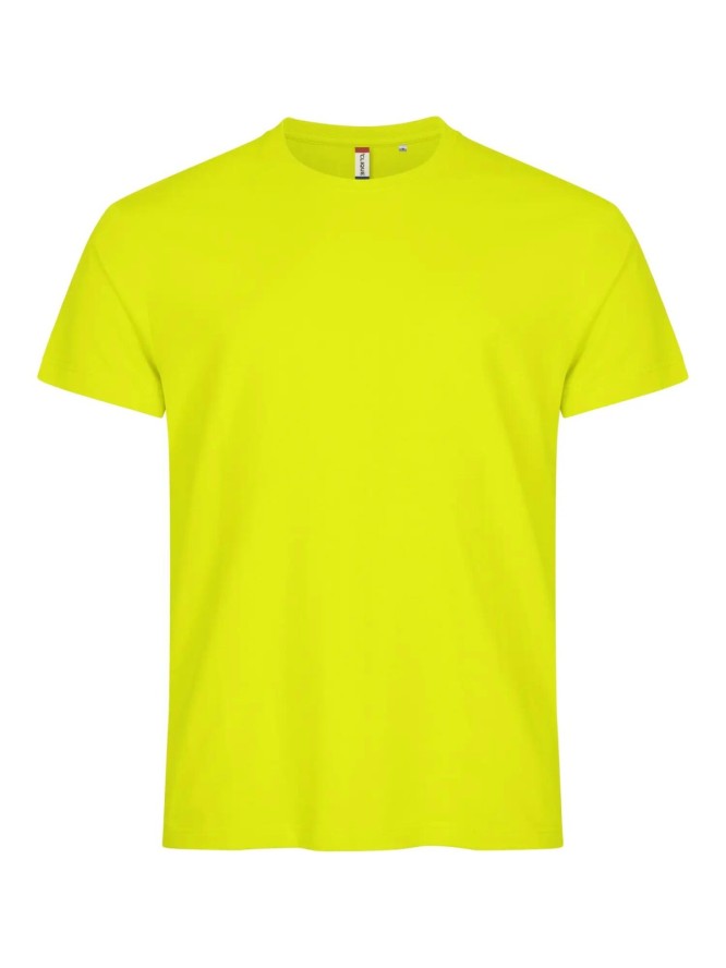 clique Basic-T — męski T-shirt, dopasowany krój, bawełna – visibility green