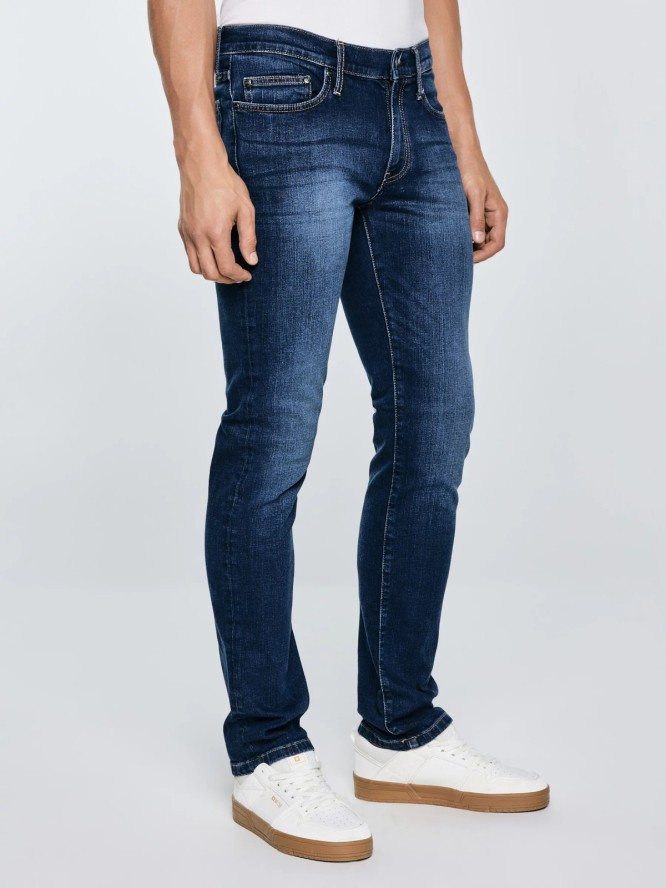 Jeansy męskie dopasowane granatowe Tobias 401