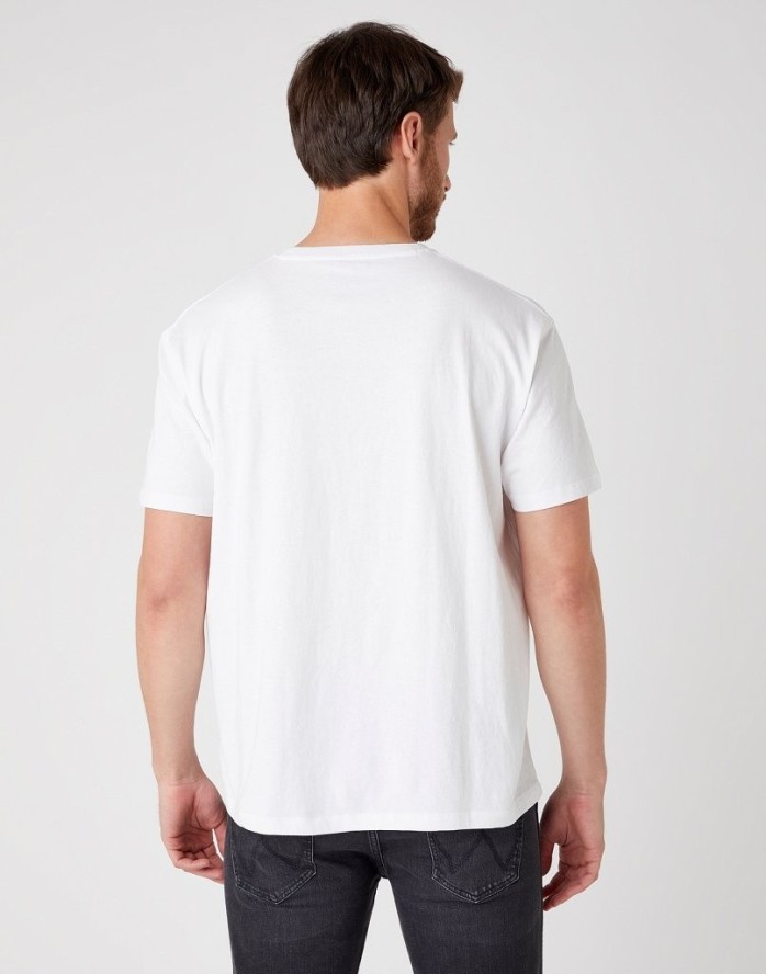 T-SHIRT MĘSKI WRANGLER SS CAR TEE WHITE W7APGF989 112131357