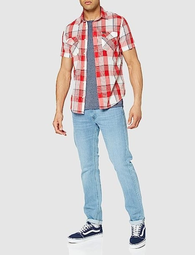 LEE SS REGULAR SHIRT MĘSKA KOSZULA MATERIAŁOWA CORE RED L66VMFMN 112116674