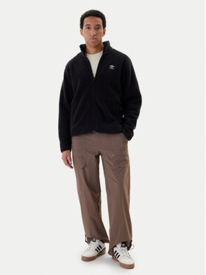 adidas Polar Trefoil Essentials Teddy JV7676 Czarny Loose Fit