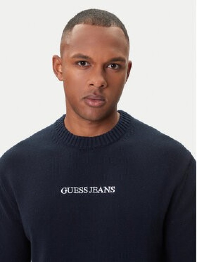 Guess Jeans Sweter M4BR31 Z3HM1 Granatowy Regular Fit