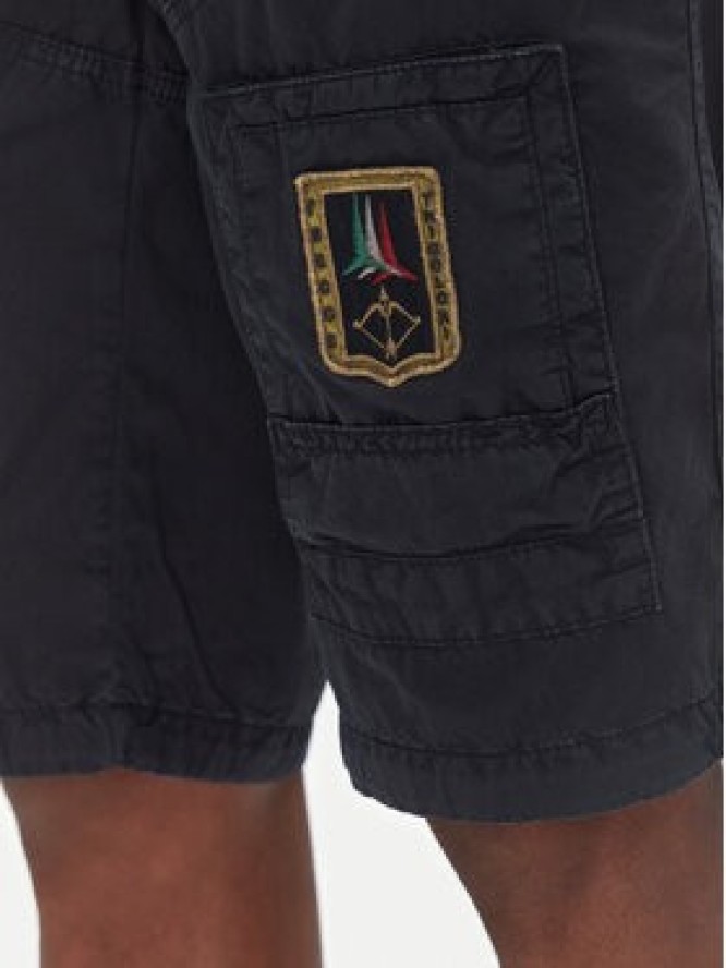 Aeronautica Militare Szorty materiałowe 251BE041CT1122 Granatowy Regular Fit