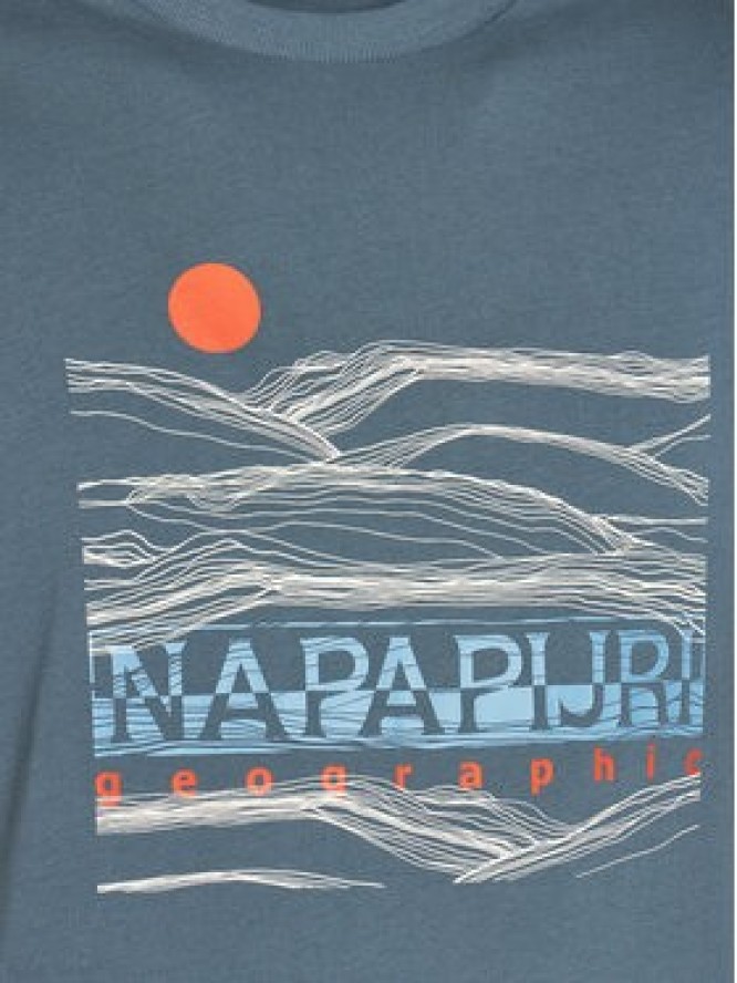 Napapijri T-Shirt S-Buti NP0A4INM Niebieski Regular Fit