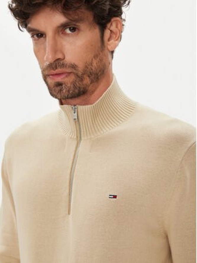 Tommy Jeans Sweter DM0DM21654 Beżowy Slim Fit