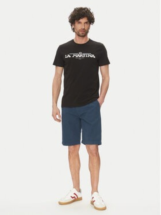 La Martina T-Shirt Aguer MAR304 JS206 Czarny Regular Fit