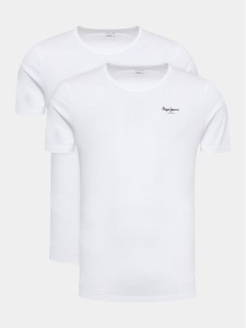 Pepe Jeans Komplet t-shirtów Pepe Tshirt 2P PMU10976 Biały Regular Fit