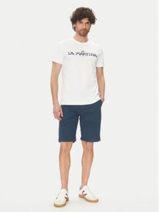La Martina Szorty materiałowe Vics MAB004 TL147 Granatowy Regular Fit