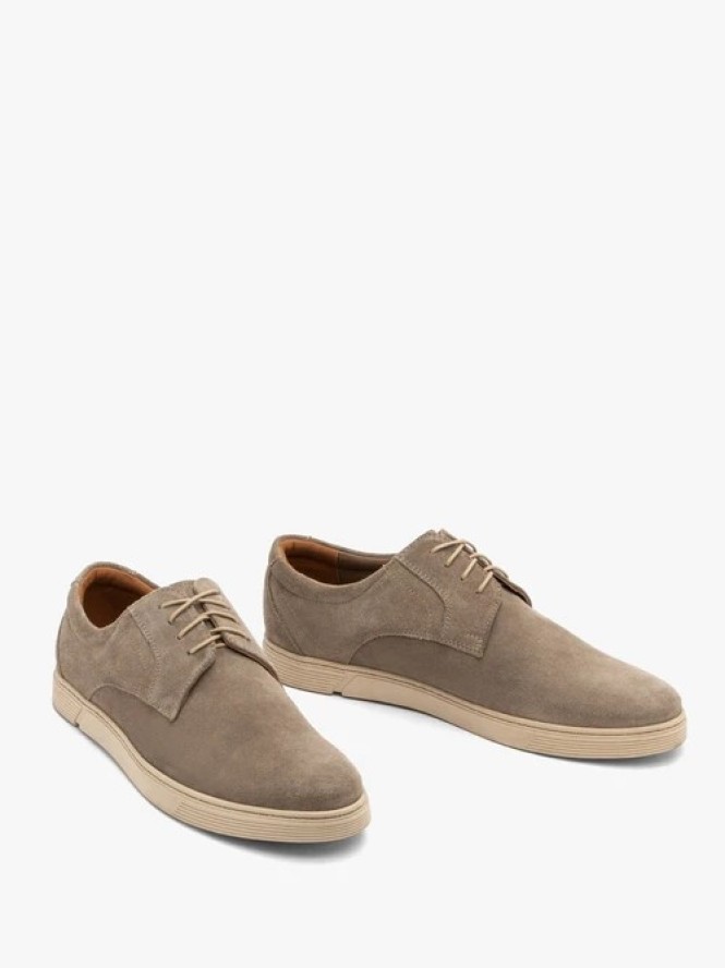 Beżowe sznurowane półbuty w stylu casual