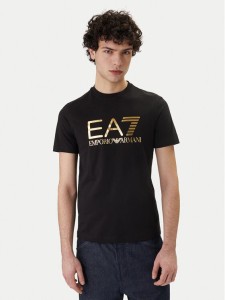 EA7 Emporio Armani T-Shirt 7M001412 AF22264 MC004 Czarny Regular Fit