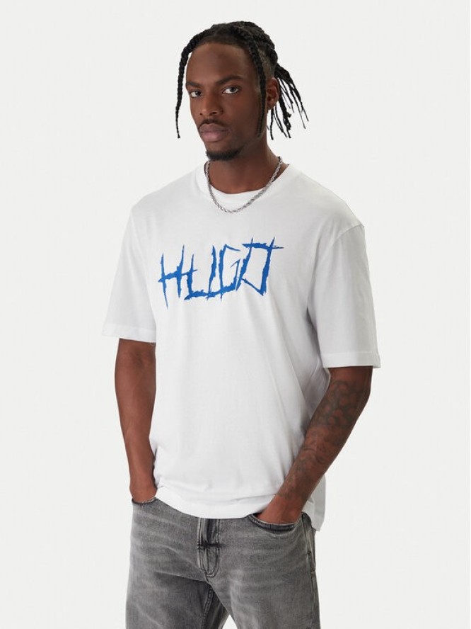 HUGO T-Shirt Namerix 50554350 Beżowy Regular Fit