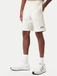 EA7 Emporio Armani Szorty sportowe 8NPS65 PJVRZ U0004 Écru Regular Fit
